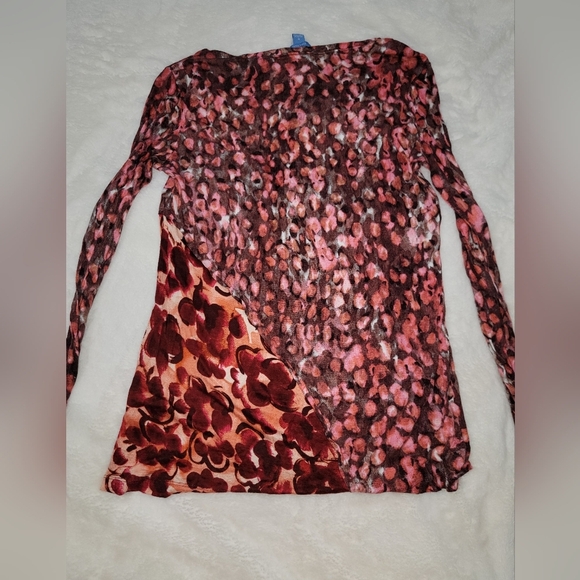 Simply Vera Vera Wang Pink and Brown Abstract Dress - Picture 8 of 8